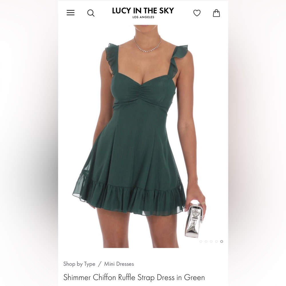 Lucy in the Sky shimmer chiffon Green Dress